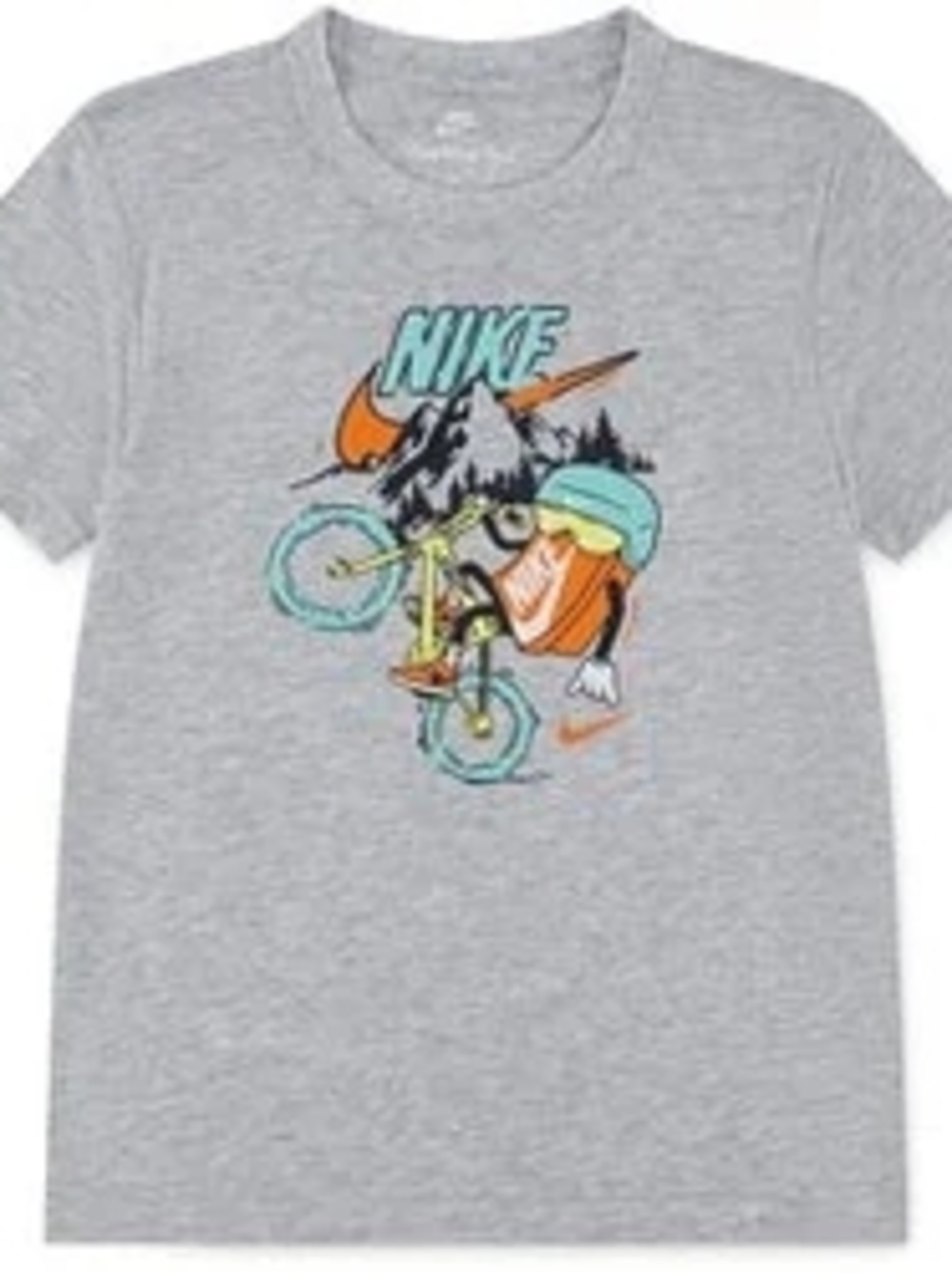 Nike Boys Boxy Biking Graphic Heathered Gray Size 4/5 Years